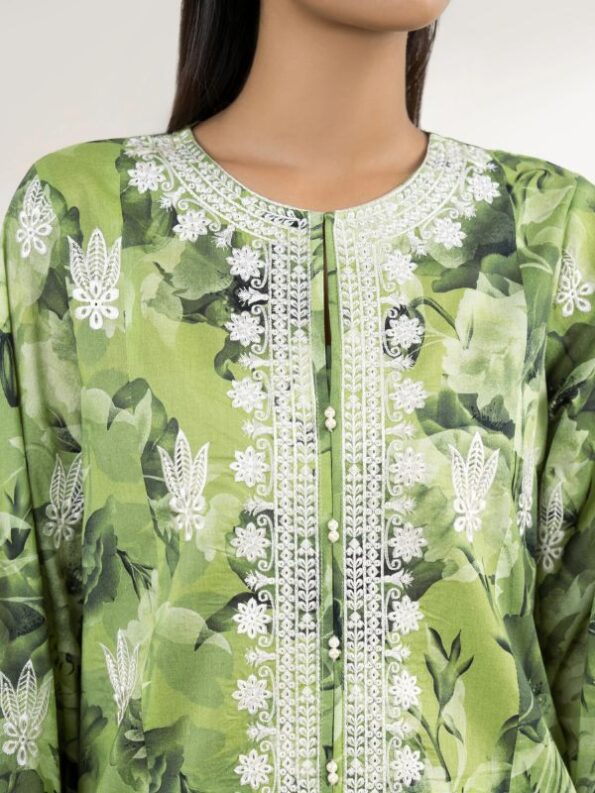 Sapphire - Light Green Embroidered Lawn Shirt