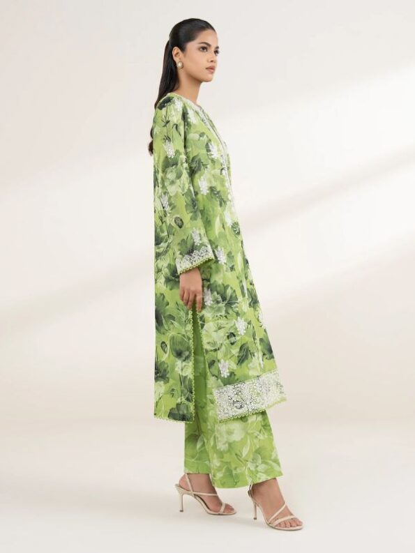 Sapphire - Light Green Embroidered Lawn Shirt
