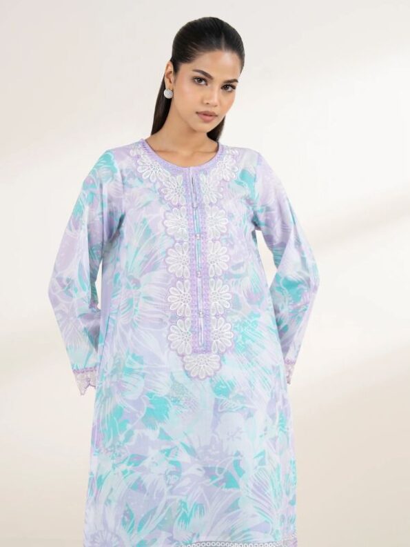 Sapphire - Purple Embroidered Lawn Shirt