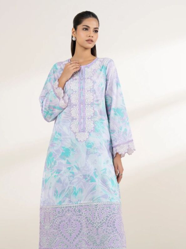 Sapphire - Purple Embroidered Lawn Shirt