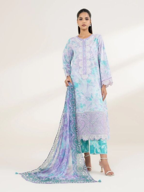 Sapphire - Purple Embroidered Lawn Shirt