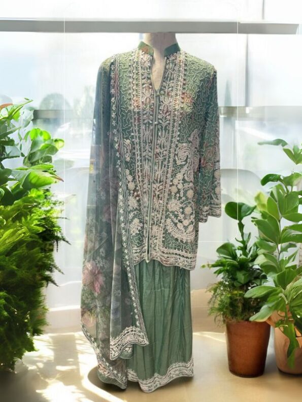 Quzey Chiffon Dress - Green