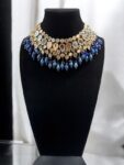 Quzey Navy Kundan Meenakari Necklace Set