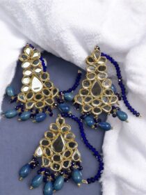 Quzey Navy Kundan Meenakari Necklace Set