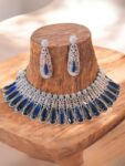 Quzey Luxury Blue AD Necklace SetQuzey Luxury Blue AD Necklace Set