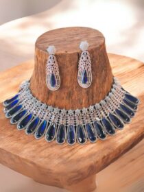 Quzey Luxury Blue AD Necklace Set